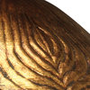 Flowering Lotus Iron Pendant, Antique Gold, Small