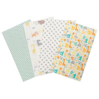 Trend Lab Mint Jungle 4-Pack Flannel Burp Cloth Set
