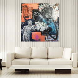 The battle between by Sam Browne - Mixed Media Art