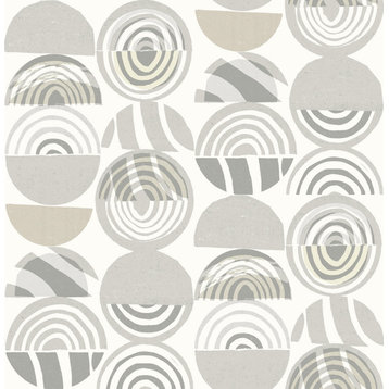 Mage Light Grey Mod Geometric Wallpaper Sample