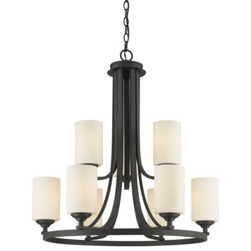 9 Light Chandelier in Fusion Style - 26.25 Inches Wide by 28.38 Inches