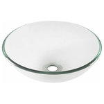 Miseno - Miseno MNO-8408 Circular 16-1/2" Tempered Glass Vessel Bathroom - Brushed - Product Features: