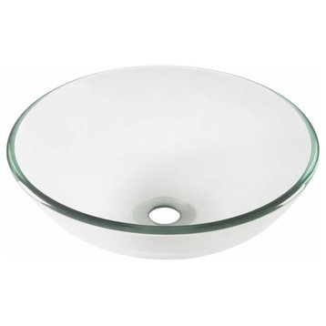 Miseno MNO-8408 Circular 16-1/2" Tempered Glass Vessel Bathroom - Brushed