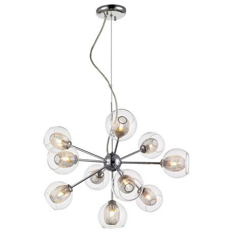 Auge Collection 10 Light Chandelier in Chrome  Finish