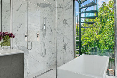 Inspiration for a contemporary bathroom remodel in DC Metro