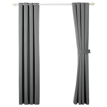 Serenta Black Out Curtains 4 Piece Sets, Gray, 54" X 84"