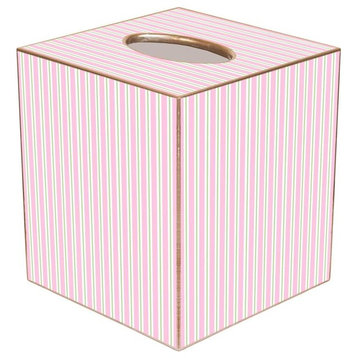 TB1122-Pink & Greeen Stripe Tissue Box Cover