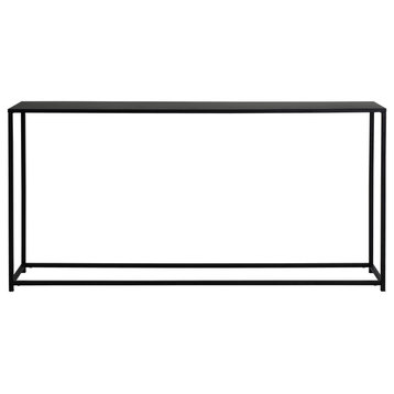 Pangea Home Miley 56" Rectangular Modern Metal Console Table in Black