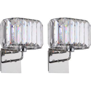 Athena Wall Lamp (Set of 2) - Nickel, Clear
