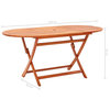 vidaXL Dining Table Wooden Outdoor Folding Patio Table Solid Wood Eucalyptus