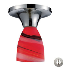 Elk Lighting - Elk Lighting Celina 1 Light Semi Flush, Candy Glass With Adapter Kit - Flush-mount Ceiling Lighting