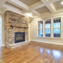 Stone fireplace