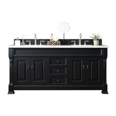 Brookfield 72" Antique Black Double Vanity, 3 cm Arctic Fall Top