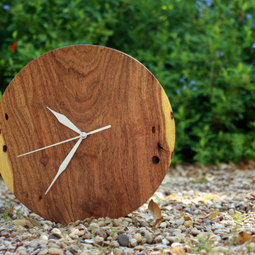 Urban Knots Midcentury Modern Mesquite Wall Clock