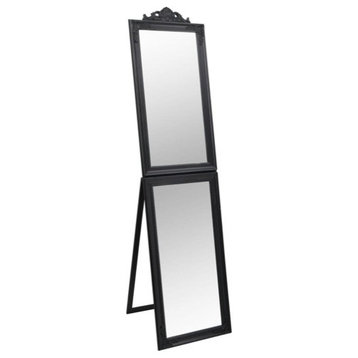 vidaXL Free-Standing Mirror Full Lenth Mirror with Stand for Hallway Black