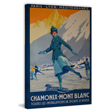 "Chamonix Mont Blanc" Painting Print on Wrapped Canvas, 20"x30"