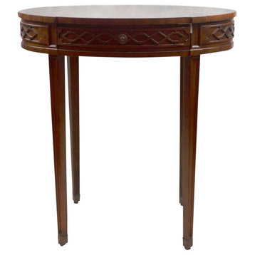 Regency Finished Mahogany And Parquetry Oval Occasional Table