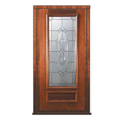 Prehung Single Door 80 Mahogany Kensington 1 Panel 3/4 Lite Glass - Front Doors