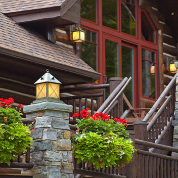Close-up of Rustic Deck Lights