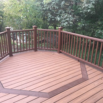 Tiki Torch & Firepit with Transcends rail in White Bear