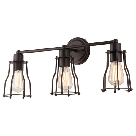 Evelyn Metal Vanity Light, Oil Rubbed Bronze, 3-Light