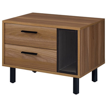 Trolgar Accent Table, Brown Oak and Black Finish