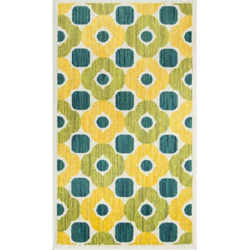 Loloi Isabelle Collection Rug, Green and Multi, 2'2"x5'