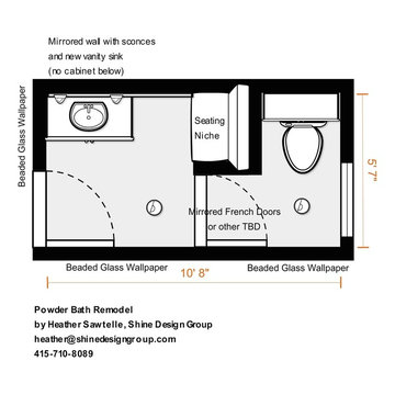Powder Bath with Built-In Cell Phone Booth