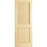 Frameport - Classic Louver/Panel Passage Door Unfinished, 36"x80"x1.375" - Full sized with squared edges (no prefit or bevels) allow for exactly matching your existing door frame and hardware, or for use in applications like sliding barn doors