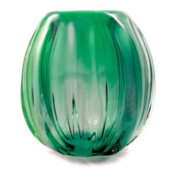 Caleb Siemon emerald thick barnacle barrel vase - Vases