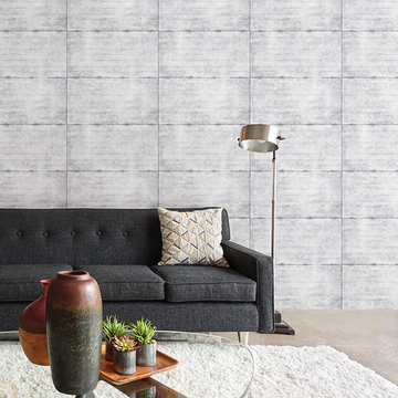 Smooth Concrete Grey Geometric Wallpaper