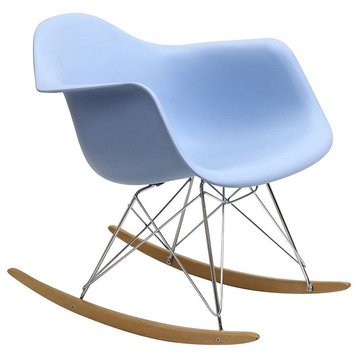 Modway Furniture Rocker PP Plastic Lounge Chair, Blue EEI-147-BLU