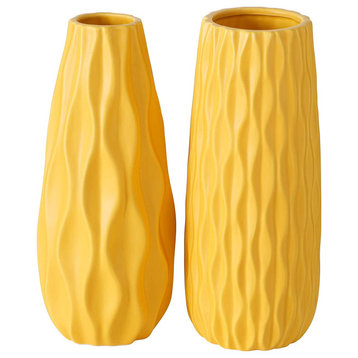 2 Piece Scandi Pop-Yellow Vases