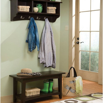 Alaterre Shaker Cottage Bench/Coat Hook with Storage