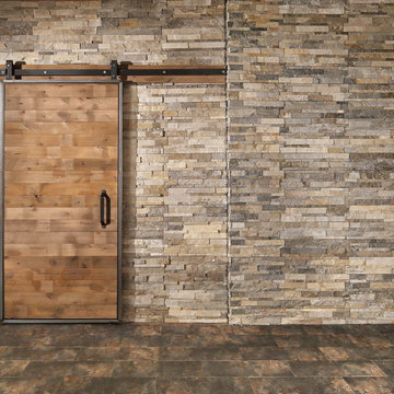 Alpine Gray Split Face Quartzite Panel Ledger