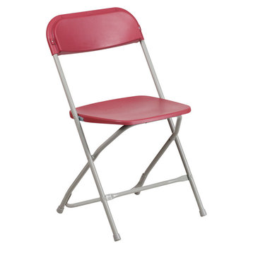 Gray Folding Chair, Red