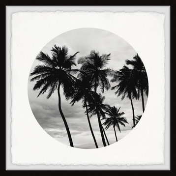"Black Palm Trees" Framed Painting Print, 12"x12"