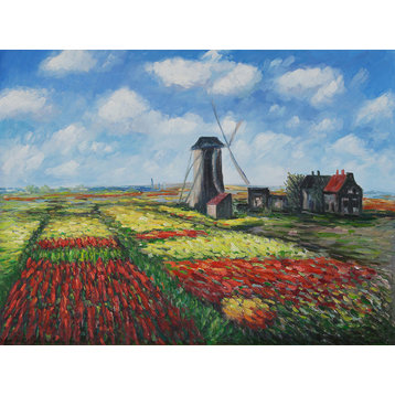 Monet - Tulip Field with the Rijnsburg Windmill