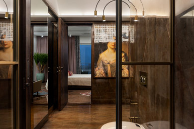 ムンバイにあるコンテンポラリースタイルのおしゃれな浴室の写真