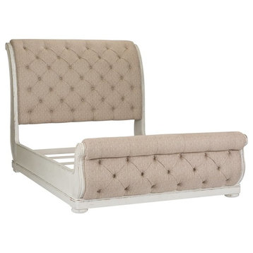 Abbey Park White Queen Uph Sleigh Bed