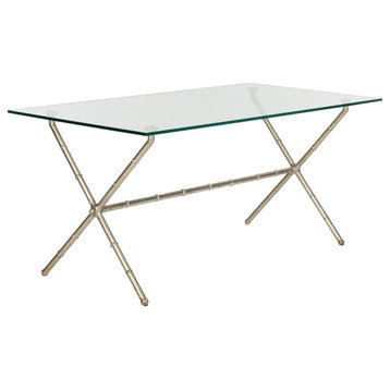 Safavieh Brogen Accent Table, Silver, Clear Glass Top