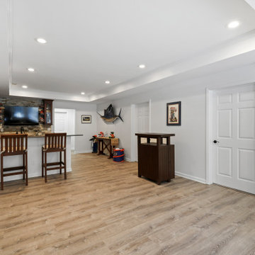 Basement With Exterior Pool & Porch Renovation