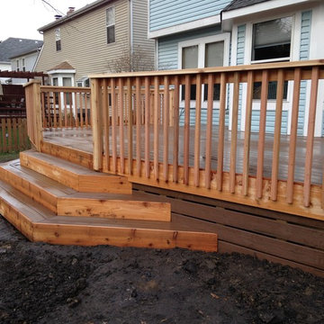 Composite Decking with Cedar Trim