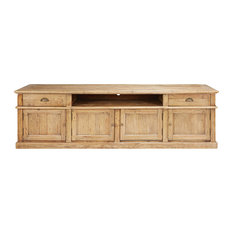 Mueble de TV con 4 puertas y 2 cajones de pino reciclado envejecido Marlone