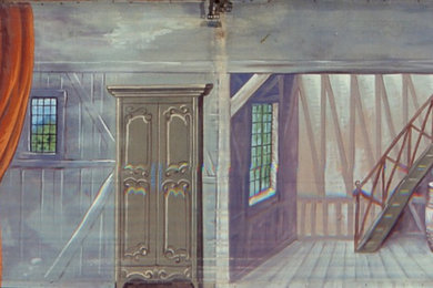 restauration de toiles peintes de théatre de marionnettes