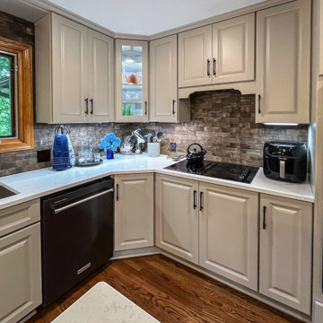 Two Tone White and Wood Kitchen