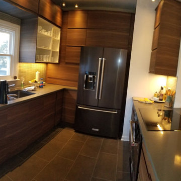 Contemporary Kitchen, Fireplace & Staircase Remodel