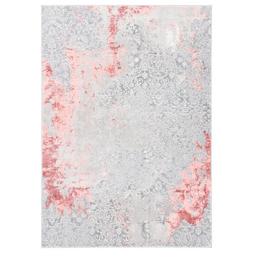 Safavieh Meadow Mdw573G Organic/Abstract Rug, Light Gray/Pink, 9'x12'