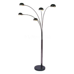 Mushroom 5 Light Arc Floor Lamp in Black - Floor Lamps