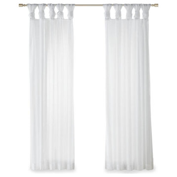 100% Polyester Twisted Tab Voile Sheer Window Pair, MP40-5469